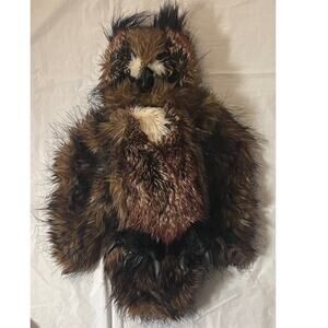 Folkmanis 18" Great Horned Owl Puppet with Hand Controls Head Rotates